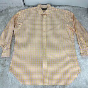 Executive Collection Tom James Men's White Gingham Tailored Career Shirt 2XL/C53
